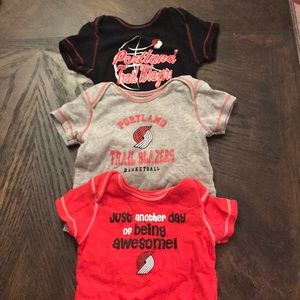 Trail Blazers 18M onesies